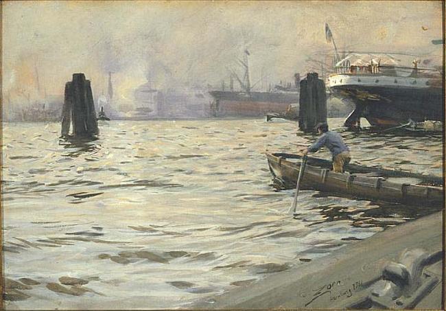 Anders Zorn The Port of Hamburg, oil painting picture